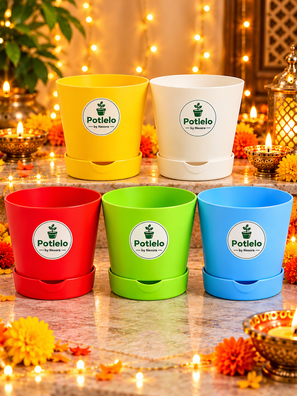 S.W - 4 Colour Pop Planter™ " Combo of 5  " ( Pot Only)