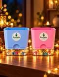 S.W Love™ Self-Watering Square Planter – Pastel Blue & Pink | 5×5×4 Inch ( Pot only )