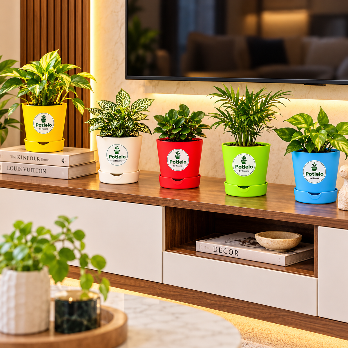 S.W - 4 Colour Pop Planter™ " Combo of 5  " ( Pot Only)