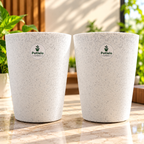 Potlelo Marble Tower Planter – 8 Inch |  Combo Pack of 2 | Pot Only