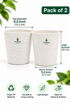 Potlelo Marble Tower Planter – 8 Inch |  Combo Pack of 2 | Pot Only