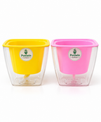 Potlelo Self-Watering Planters – Set of 2 | 4-Inch Indoor Plant Pots | Pot Only
